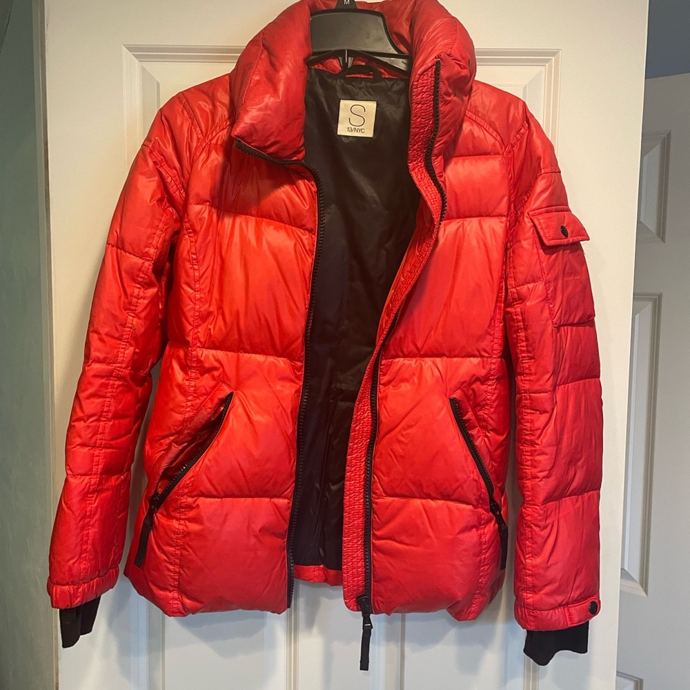 SAM Red Quilted Jacket with Black Lining